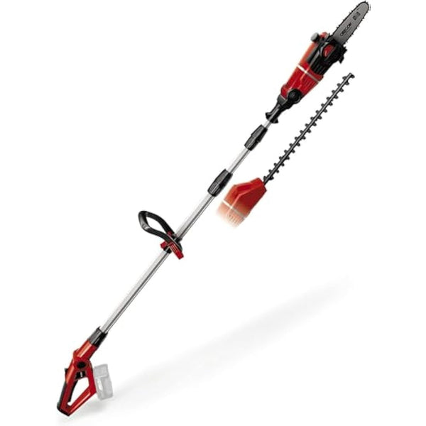 Einhell Power X-Change 18V Cordless Multifunctional Garden Tool - 2-in-1 Long Reach Hedge Trimmer And Mini Chainsaw / Pruning Saw - GE-HC 18 Li T Solo Pole Hedge Trimmer (Battery Not Included)