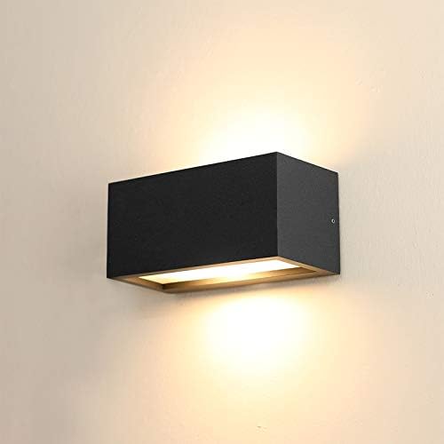 HLFVLITE Outdoor Wall Light, Max 40W E27 Aluminum Light Exterior Sconce, Waterproof Garden Lantern, Anthracite Grey