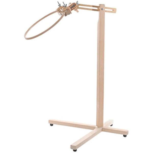 Elbesee Posilock Floor Stand for Embroidery, Quilting Hoops and Rotating Frames up to 18" or 24", Wood, Brown, 80x9x6 cm