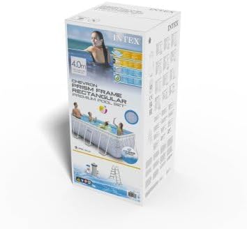 Intex 4m x 2m x 1m Chevron Prism Rectangular Pool Set, Set-up Size: 4.00m x 2.00m x 1.00m (26780UK)