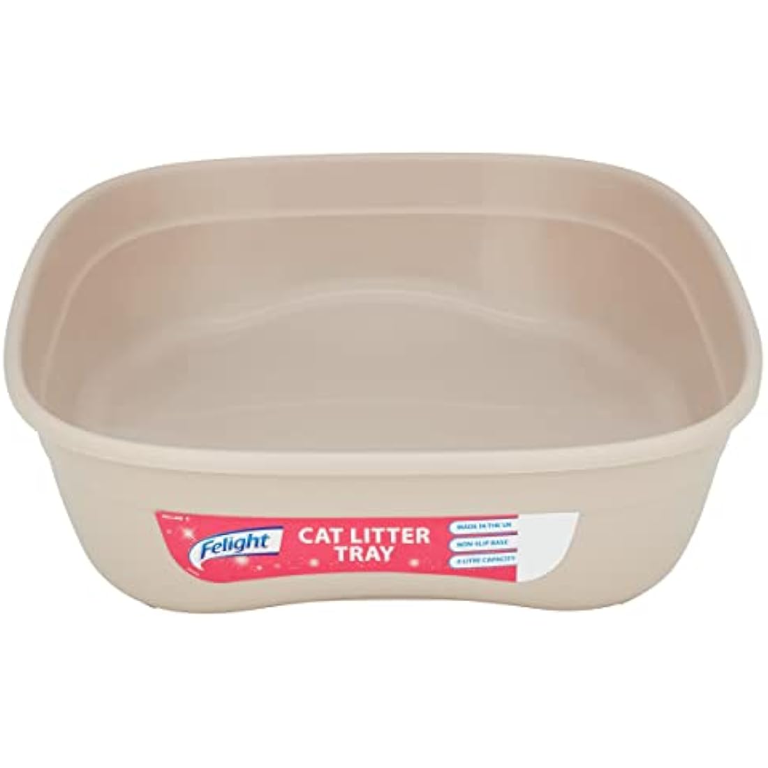 Felight Cat Litter Tray - Easy to Clean and Suitable for Kittens, Non-Slip Base, Made in the UK, Assorted Colours (42cm)