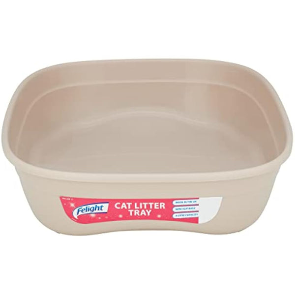 Felight Cat Litter Tray - Easy to Clean and Suitable for Kittens, Non-Slip Base, Made in the UK, Assorted Colours (42cm)