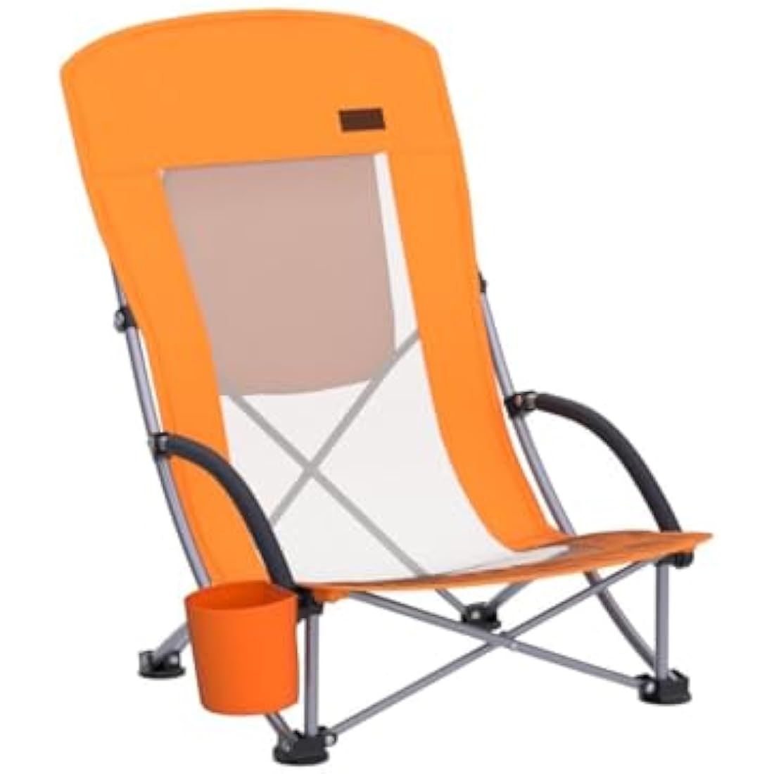 Nice C Beach Camping Chair, Folding Chair w/Cooler High Back, Ultralight Chair with Cup Holder & Carry Bag Compact & Heavy Duty Outdoor, Camping, BBQ, Beach, Travel, Picnic, Festival (2 Of Orange)