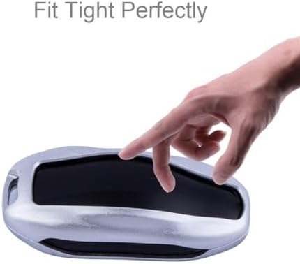 Premium Tesla Key Fob Cover for Model S & Model 3/Model X - Aircraft Aluminum Flip Key Protection Case with Leather Keychain - Keyfob Holder Compatible with Tesla