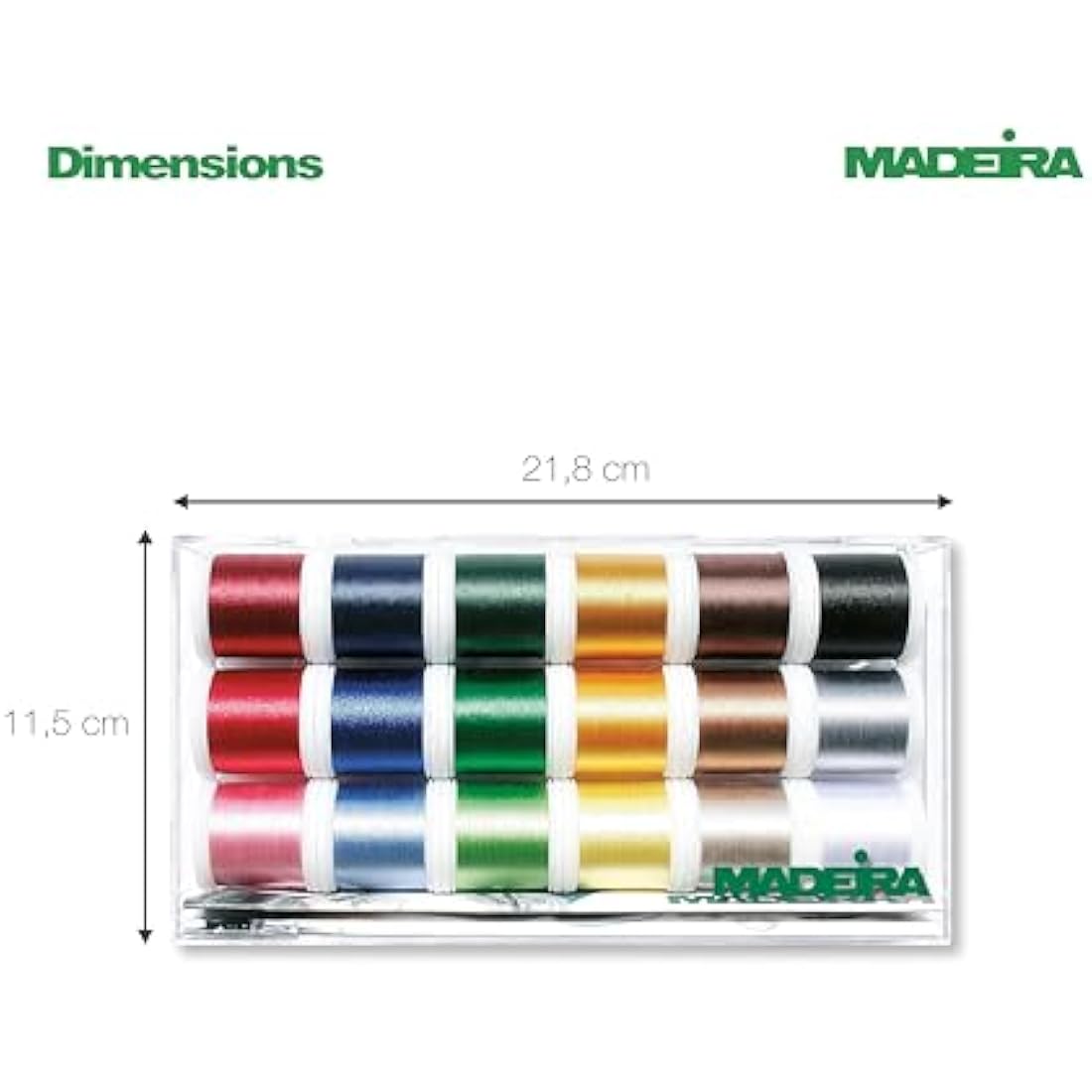 Madeira 8045 Embroidery Box Polyneon 18 Colours at 400 m