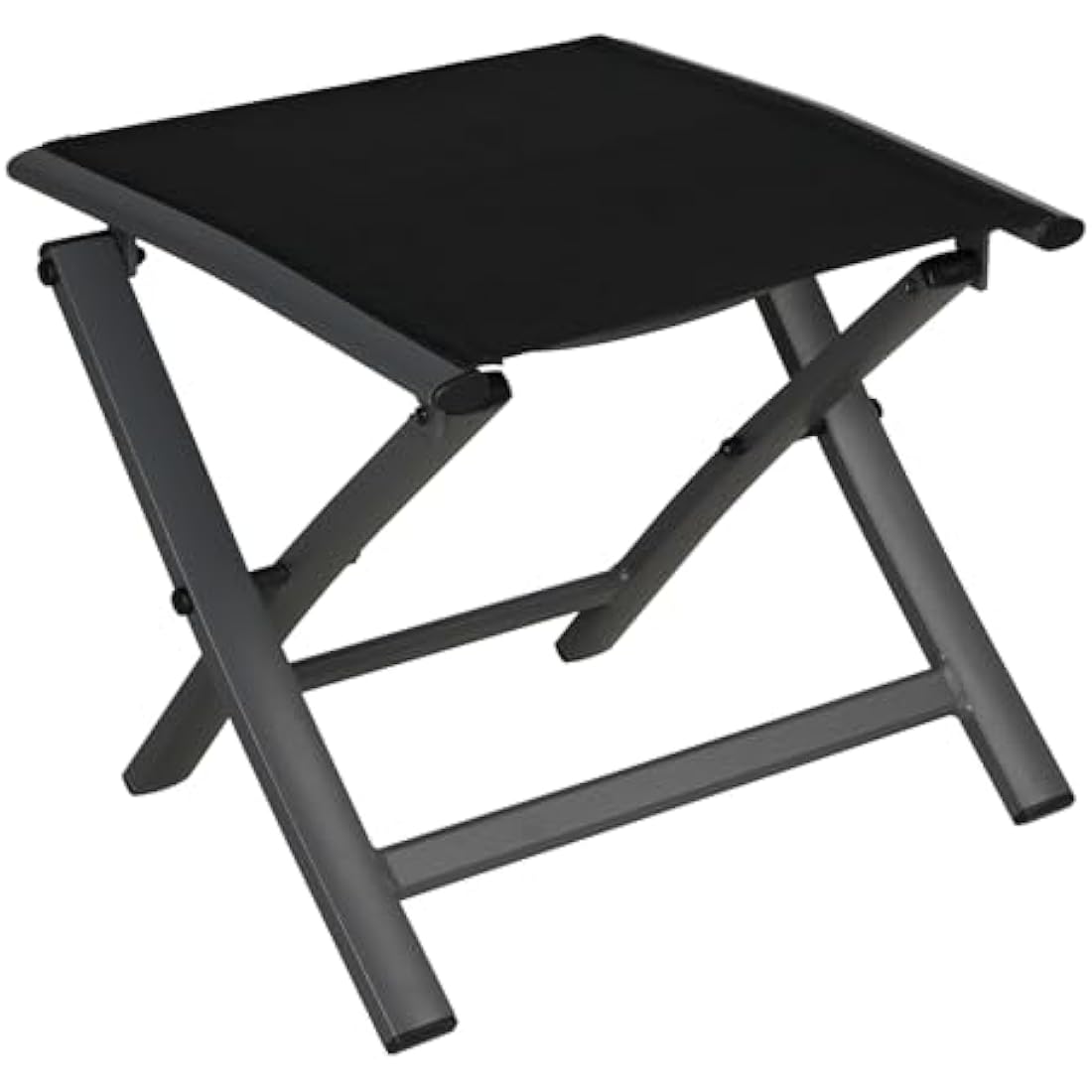 Grand patio Garden Folding Footstool, Ottoman Aluminium, Mesh Sling Farbic, Portable Stool for Garden, Outdoor (Black)