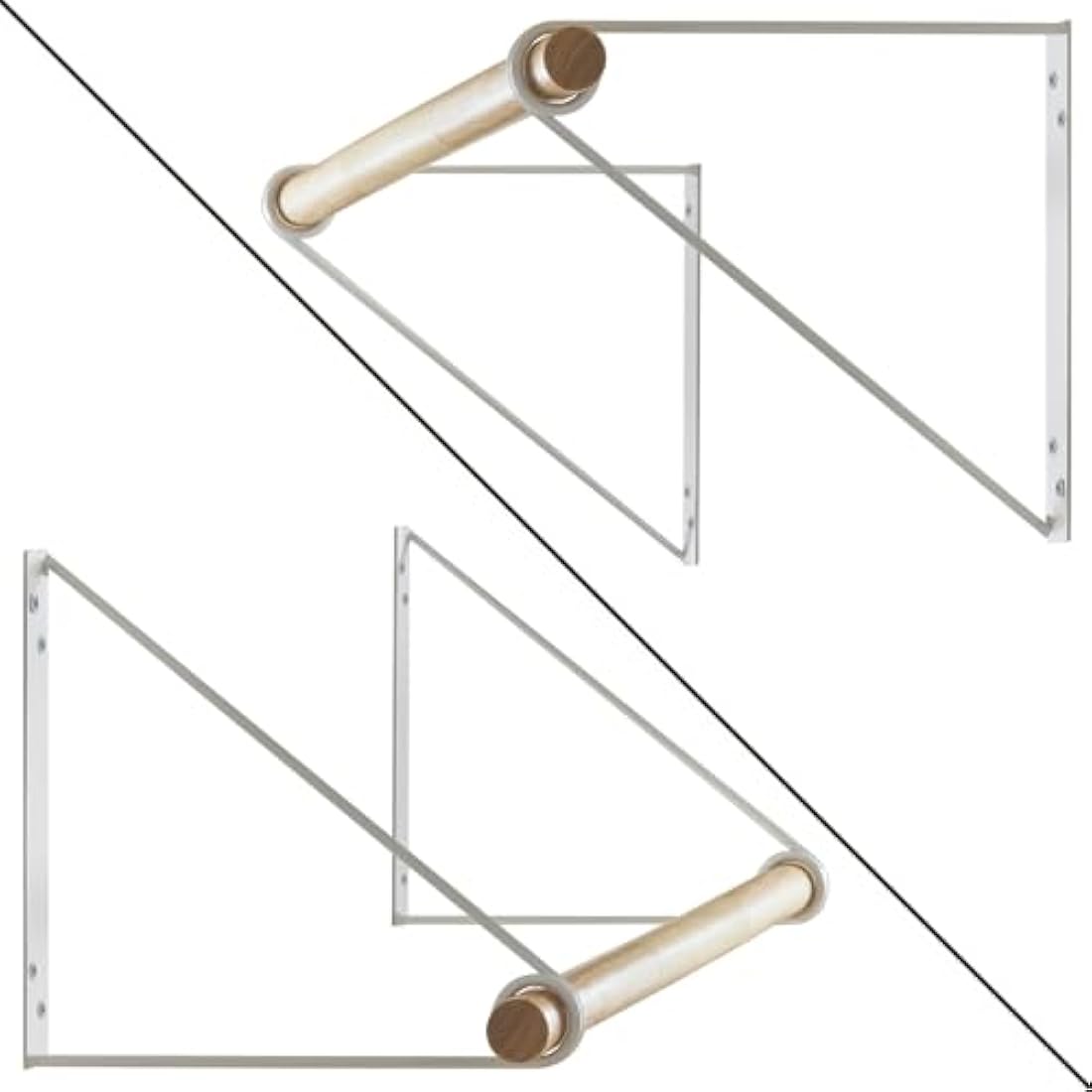 IBUYKE Wall Wardrobe Coat Rack,Wood Wall Mounted Clothes Rail,Hallway Furniture in Industrial Style, Modern Wardrobe Rail，Coat Rack for Entrance, Wall, Door, Bathroom, Bedroom,White TYJ005W-2