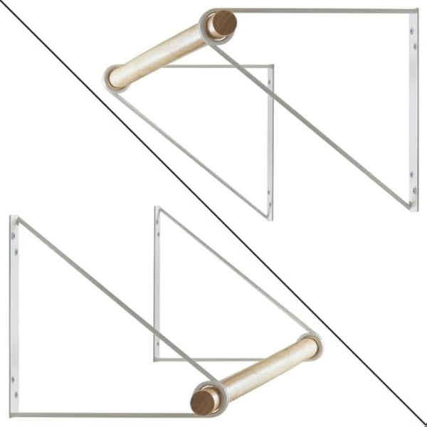 IBUYKE Wall Wardrobe Coat Rack,Wood Wall Mounted Clothes Rail,Hallway Furniture in Industrial Style, Modern Wardrobe Rail，Coat Rack for Entrance, Wall, Door, Bathroom, Bedroom,White TYJ005W-2