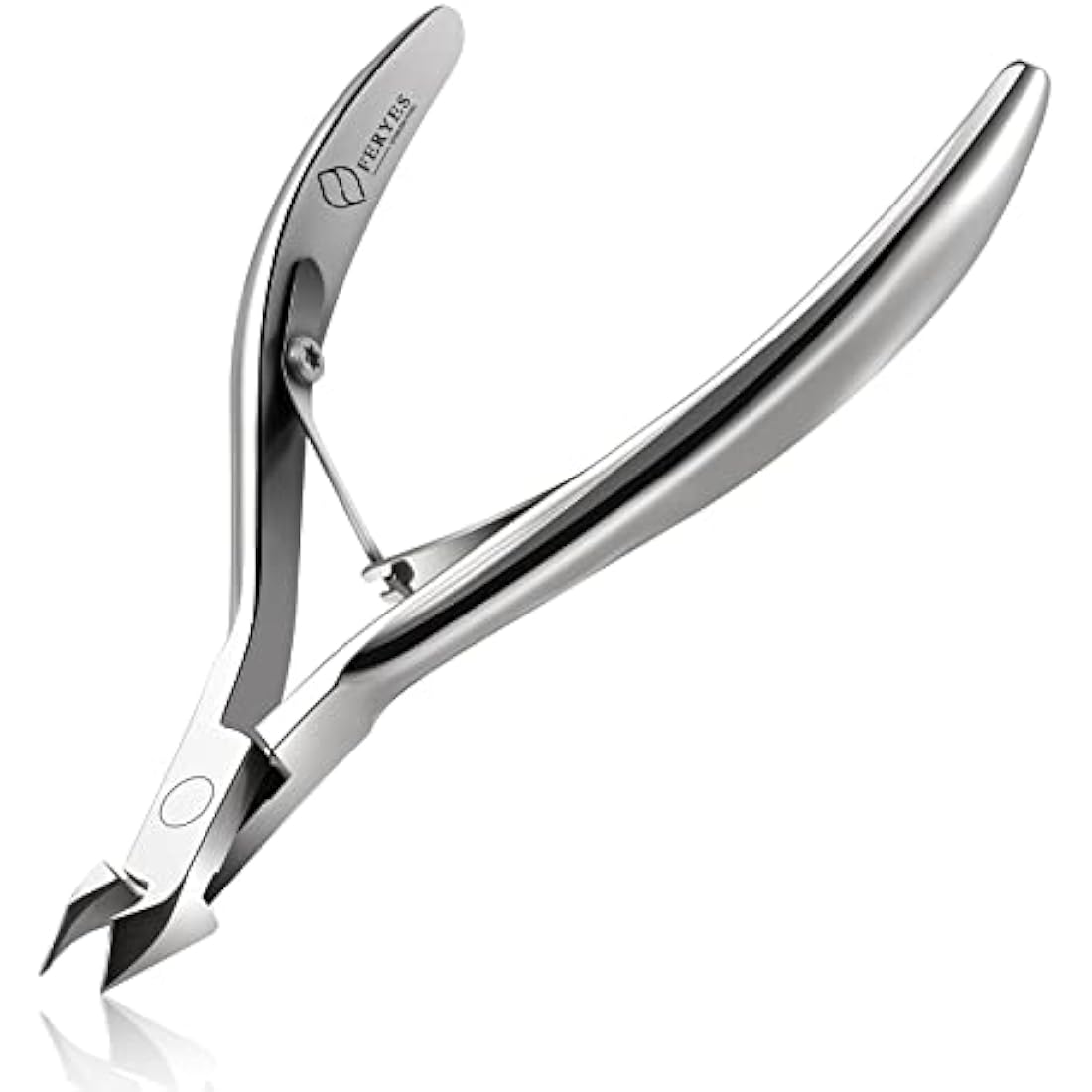 FERYES Cuticle Clipper Professional Manicure and Pedicure Cuticle Remover Tools, Medical Grade Stainless Steel, 5mm Jaw- 1 Piece (Silver)