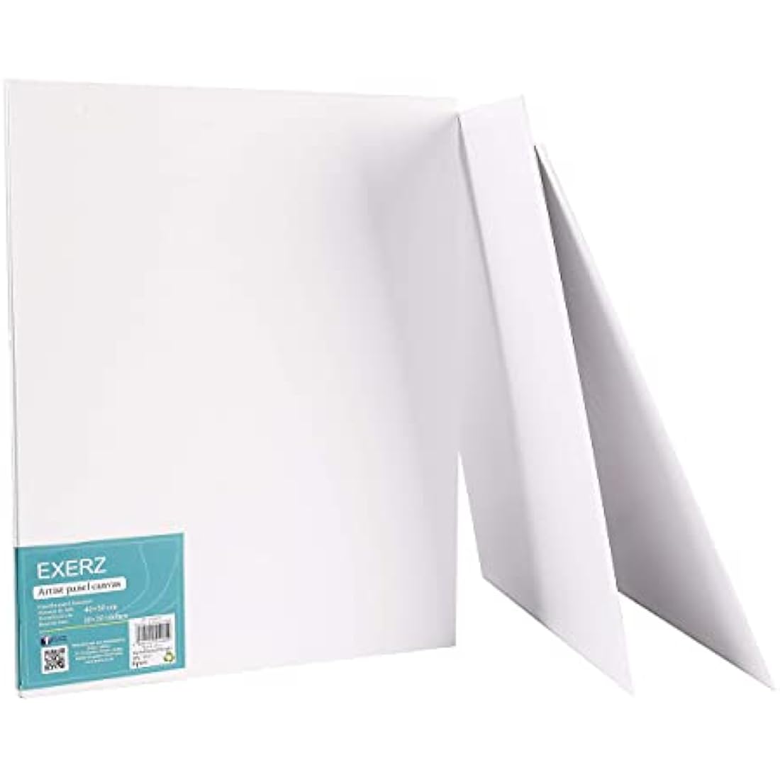Exerz 40x50cm Canvas Panels 6pcs/ 3mm Artist Canvas Board Blank/ 280gsm 100% Cotton/Triple Primed/Acid Free/Medium Grain - Oil & Acrylic Painting for Artists at All Levels