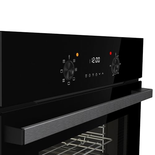 Hisense BI64211PB 77 Litre Built In Electric Single Oven With Pyrolytic Cleaning, Pizza Mode, Multiphase Cooking- Black 22x23x23 inches (LxWxH) - A+ Rated, Extra Large