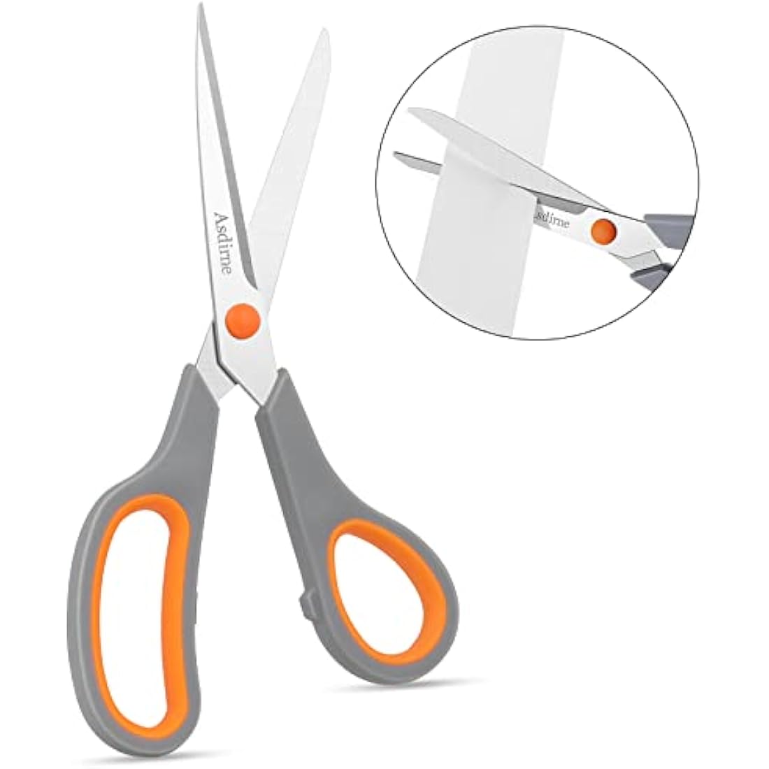 Asdirne Stainless Steel Scissors, Modern Style, Soft Grip Handle, 4 Pcs Pack - Orange
