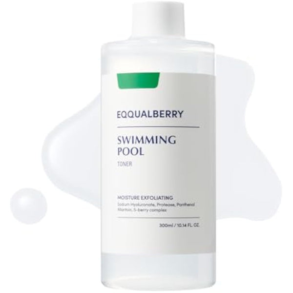 EQQUALBERRY Swimming Pool Face Toner 300ml Moisturising and Soothing Facial Toner for Face, Pore Control and Gentle Exfoliation, Suitable for Dry to Oily Skin