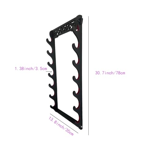 Dfdvye 7 Tier Velvet Padded Katana Stand - Samurai Sword Display Rack