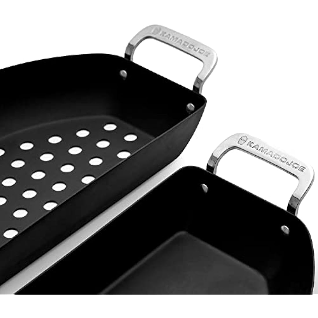 Kamado Joe KJ15124822 Karbon Steel Set Half-Moon Pan, Black