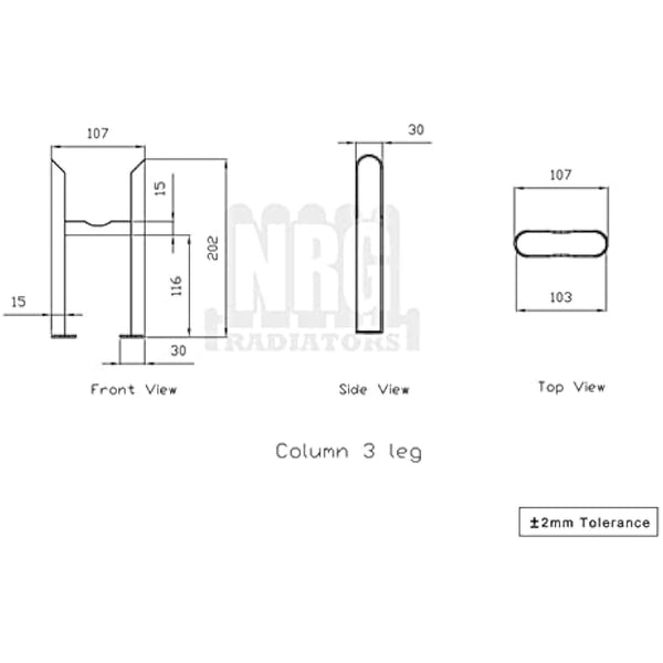 NRG Pair of Floor Mounting Feet for Traditional 3 Column Radiators Anthracite