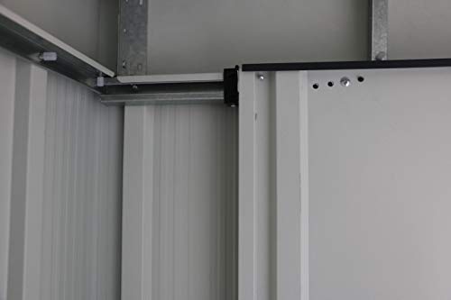 Duramax ECO 8 x 8 (6.35 m2) Metal Garden Storage Shed, Hot-Dipped Galvanized Metal Garden Shed, Tool Storage Shed, Strong Reinforced Roof Structure, Maintenance-Free Metal Shed, Anthracite