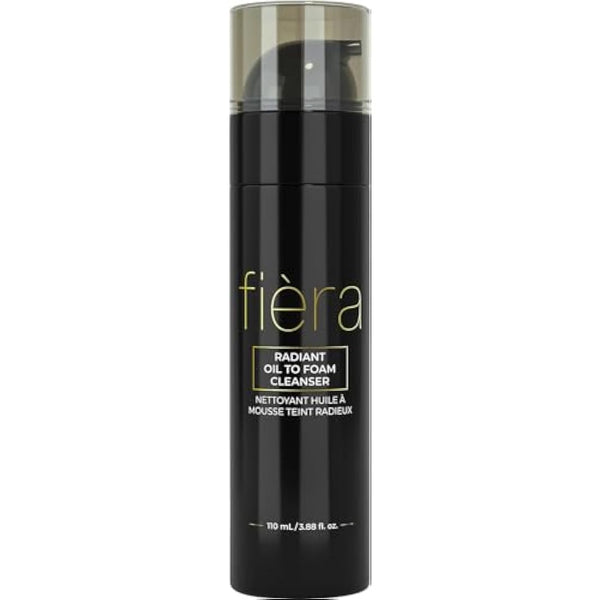 Fièra Oil to Foam Daily Facial Cleanser – Truffle Oil Complex, Fermented Plant Oils & Glycerin, Moisturizing and Nourishing, Soap-Free, Cruelty-Free, All Skin Types, 110ml 3.88 fl oz