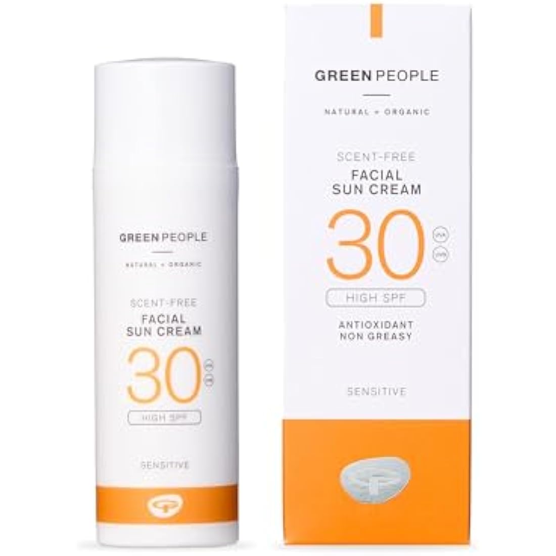 Green People Scent Free Facial Sun Cream SPF30 - Sunscreen for Sensitive Skin & Prickly Heat - Vegan & Cruelty Free, 50ml