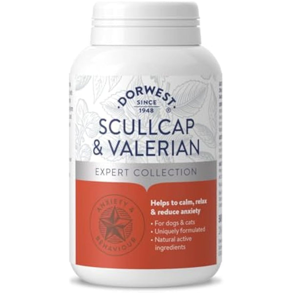 DORWEST HERBS Scullcap & Valerian Calming Tablets for Dogs and Cats, 500 Tablets, Natural Dog Calming Supplements for Stress and Anxiety Relief – Sugar-Free, Non-Drowsy, Light Yellow Tablet, 14DOR018