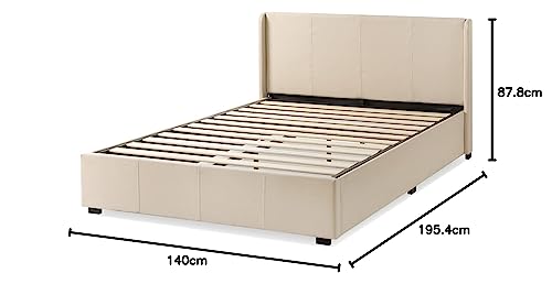 Zinus Maddon Double Bed frame - Bed 135x190 cm - 31 cm Height with Underbed Storage - Upholstered Platform Bed frame - Black
