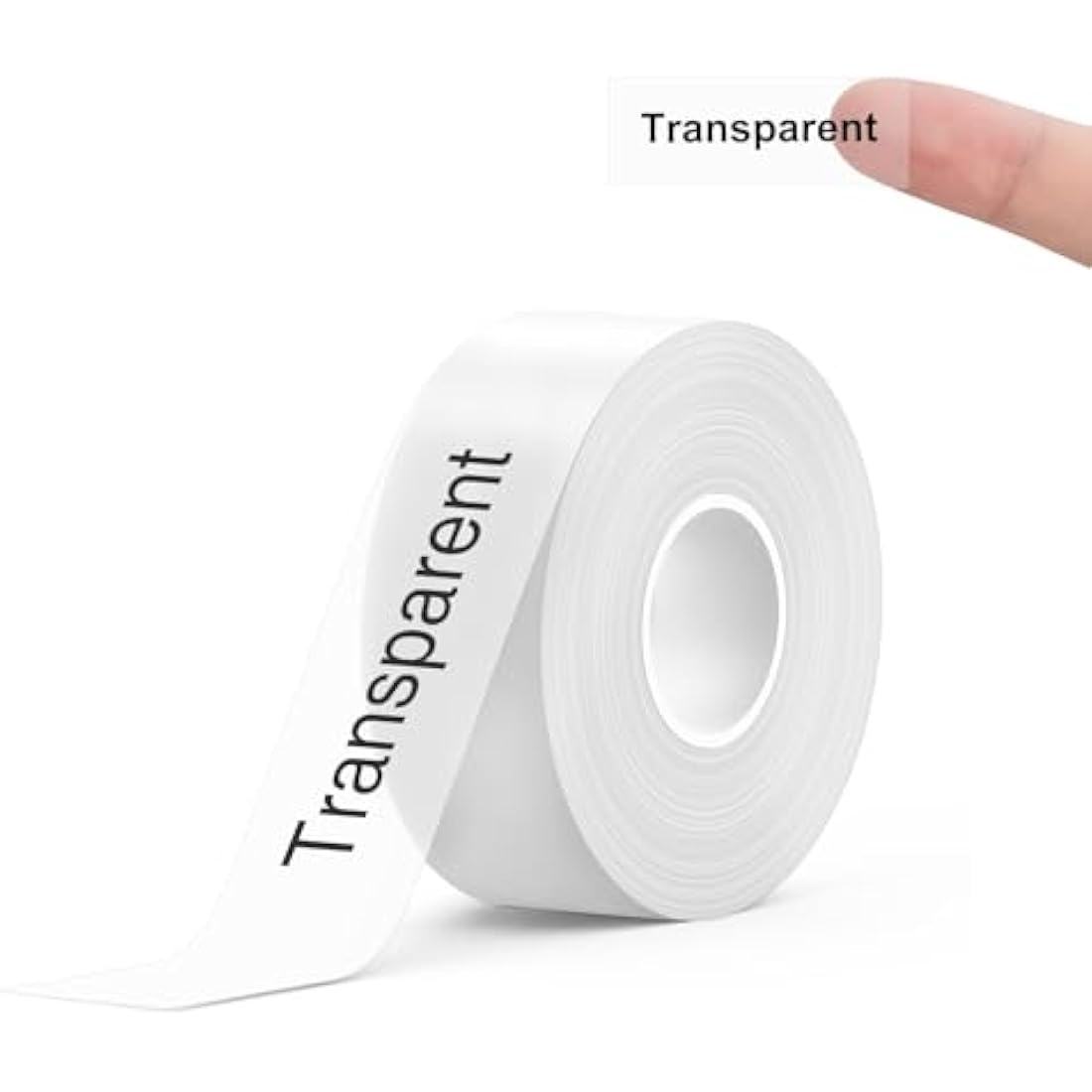 SUPVAN E10 & E11 & E16 Label Maker Tape, Black on Transparent 15mm × 6m Genuine Continuous Laminated Thermal Label Tape Refill, Waterproof Oilproof Child-Safe Durable Auto Detect Labels