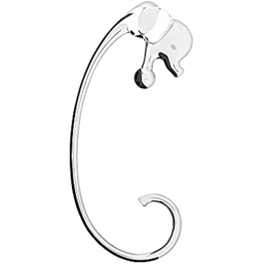 Alessi Jumbo FGO05 Design Elephant Shaped Purse Hook Stainless Steel, Mirror Polished, One Size