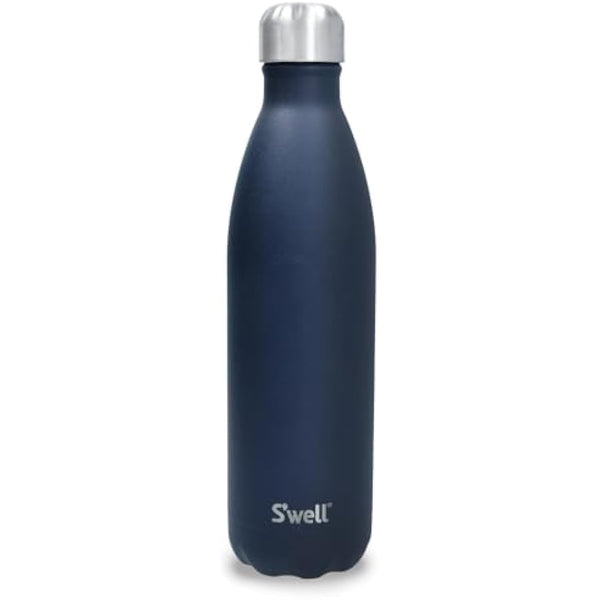 S'well Stainless Steel Reusable Water Bottle, 750ml, Azurite, Triple Insulated and Leak Proof Drinking Bottle for Hot and Cold Beverages up to 48h Cold/24h Hot, Blue
