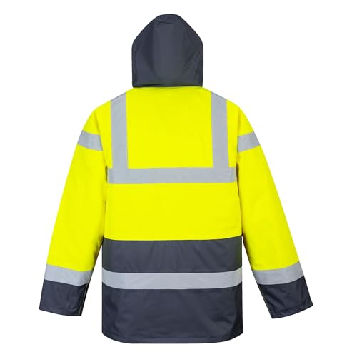 Portwest S466 Men's Waterproof Hi Vis Traffic Jacket - Reflective Safety Coat