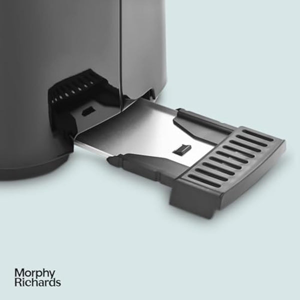 Morphy Richards Equip Black 2 Slice Toaster - Defrost And Reheat Settings - 2 Slot - Stainless Steel - 222064