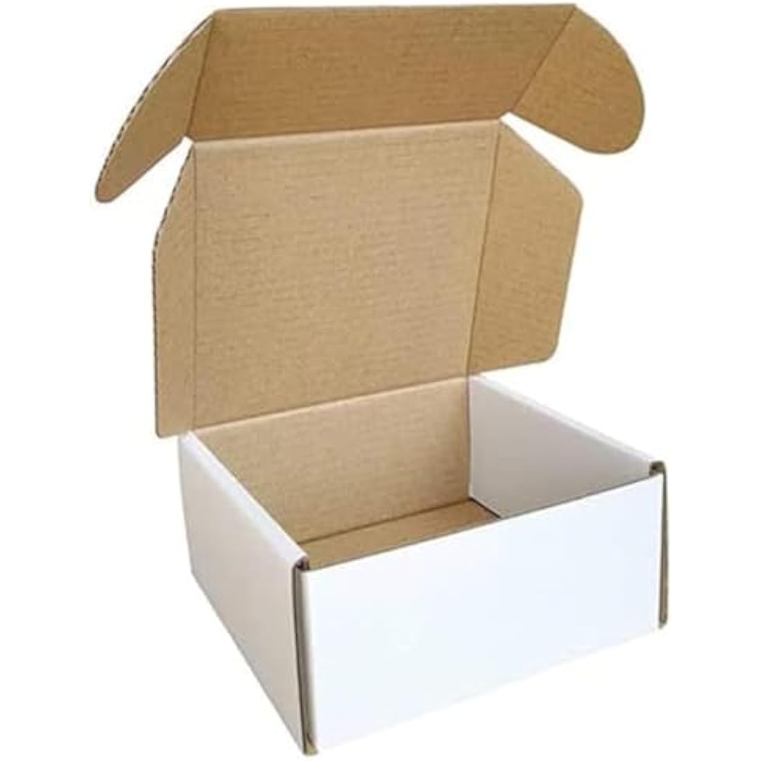 CH-BOX 50 Pack 10x10x5cm (4x4x2'') Small Corrugated Cardboard Postal Boxes White for Shipping Mailing Packaging Royal Mail Small Parcel