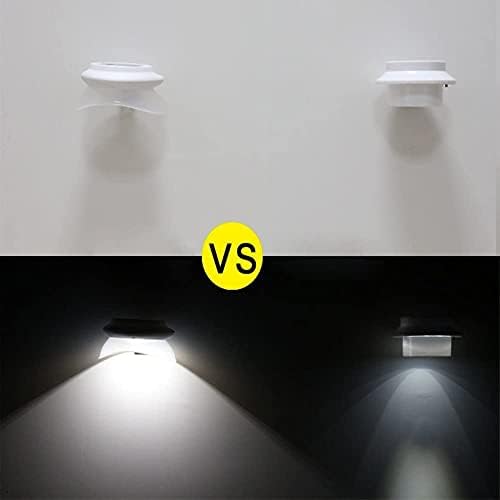 AVEKI Solar Fence Gutter Lights, 9 LED Solar Powered Garden Outdoor Lights Waterproof Security Lamp for Outdoor Garden Fence Wall Lobby Pathway (Black 6p)