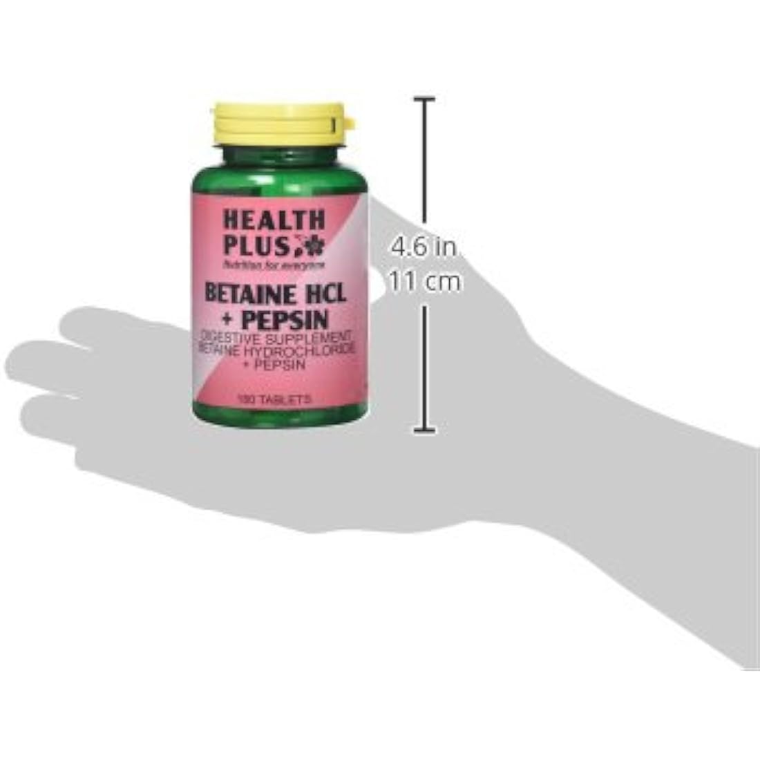 Health Plus Betaine Hcl + Pepsin Digestive Health Supplement - 180 Tablets