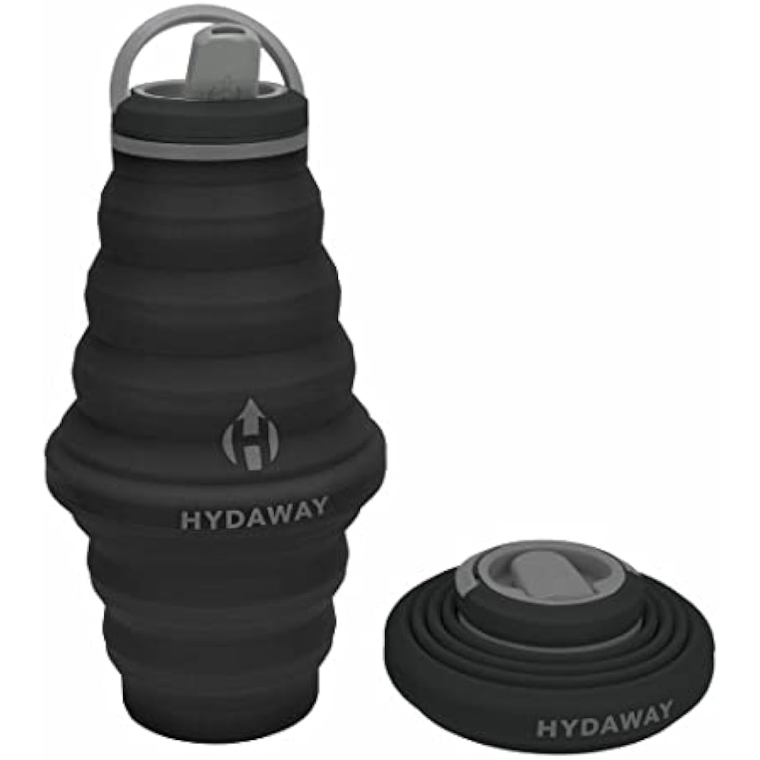 HYDAWAY Collapsible Water Bottle - 25oz I Reusable Water Bottle with Flip Top Lid for Travel, Hiking, Backpacking I Portable & Leakproof, Food-Grade Silicone, BPA Free, Collapses to 1.5”