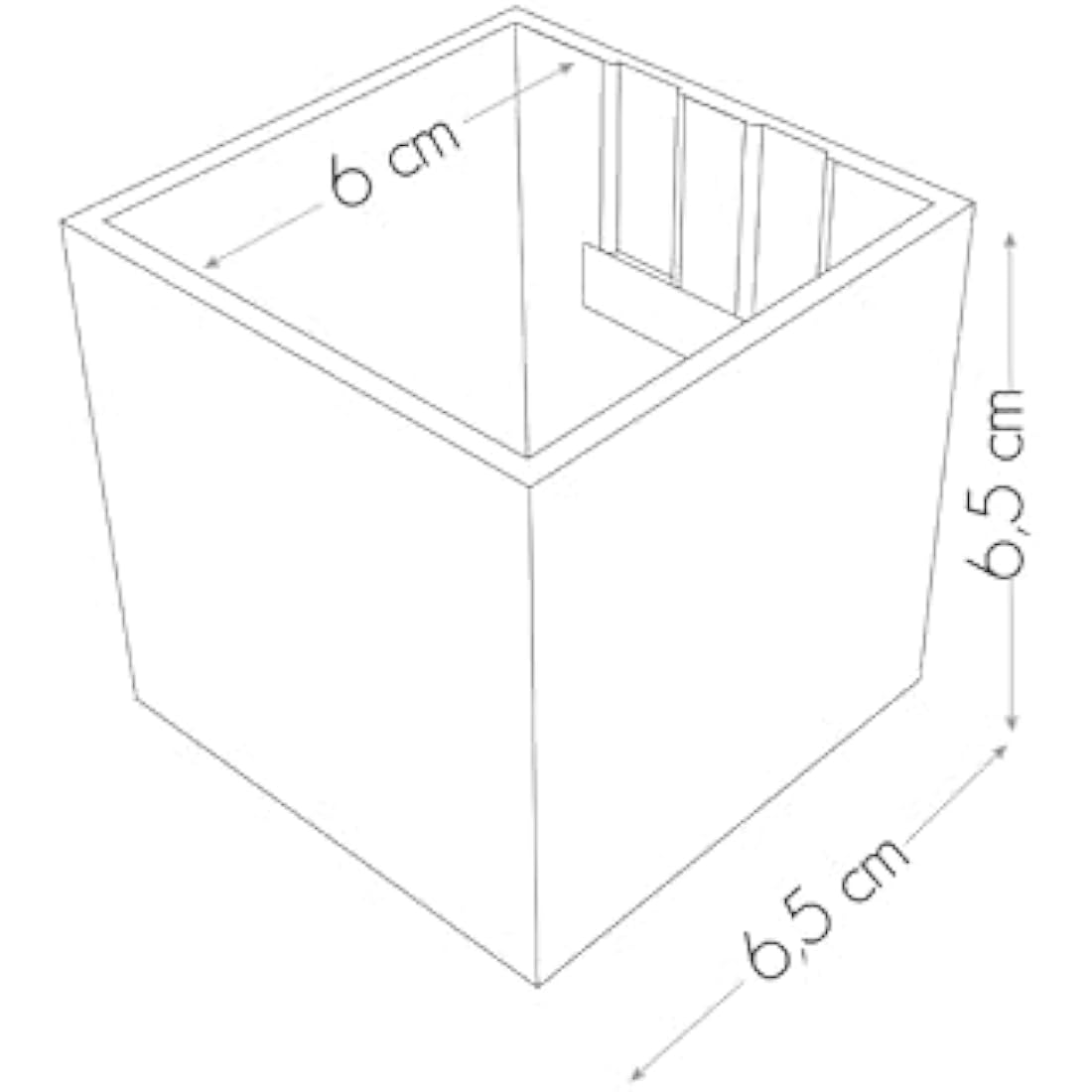 KalaMitica - Set of 3 Magnetic Cubes 6.5 cm - Ice, Gunmetal, Black - Storage Boxes or Plant Pot Holders with Powerful Magnet for Wall Magnetic Boards