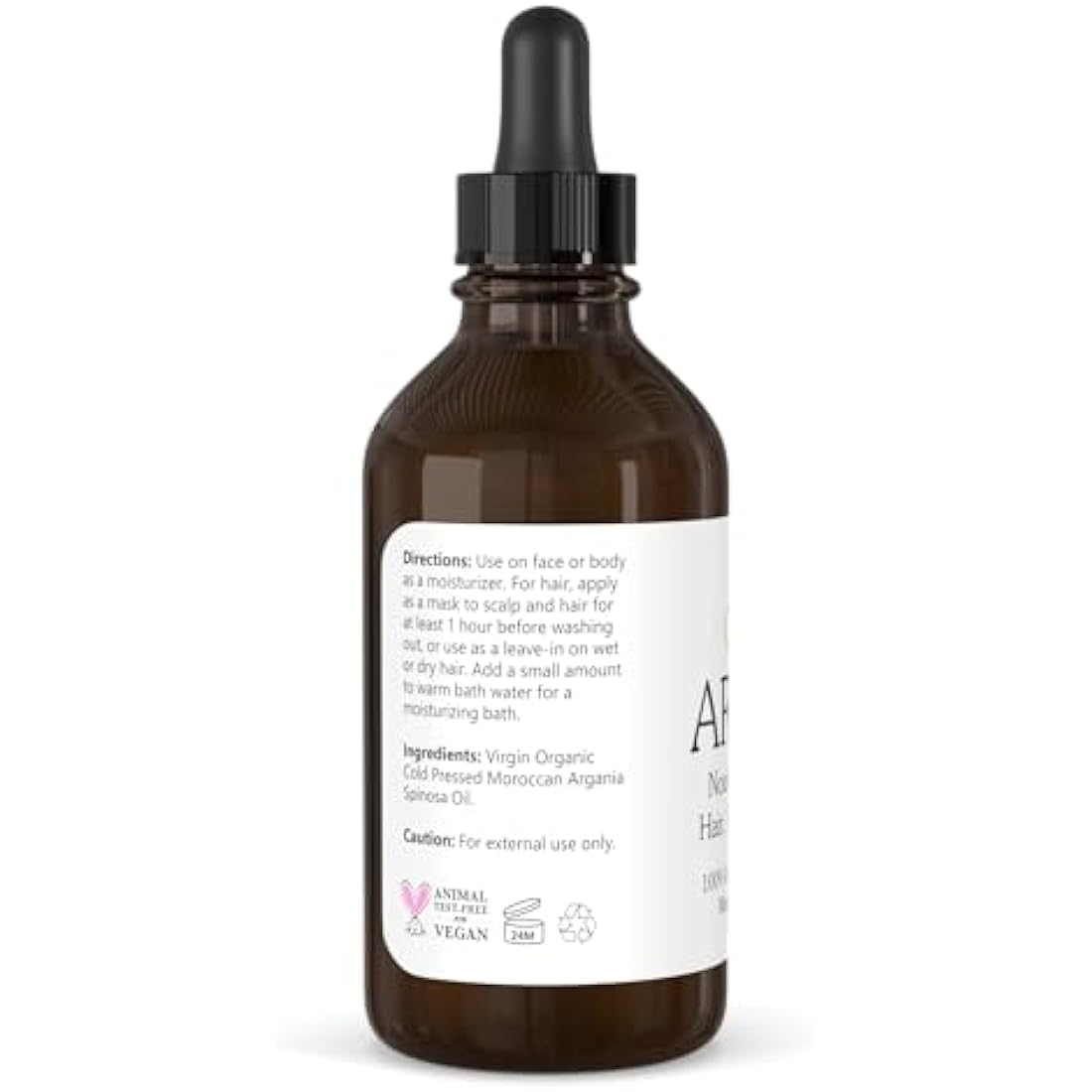 Isabella's Clearly Organic Moroccan Argan Oil for Hair, Skin, Nails | 100% Pure, Cold Pressed, Virgin, Unrefined Oil from Morocco | Eco Glass Bottle (Bulk 120ml)