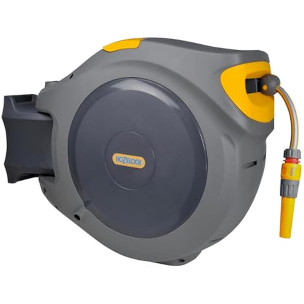 HOZELOCK - Auto Reel Wall-mounted 40m: Easy to Install, Child-lock, Auto-rewind, Ready-to-use with Nozzle, Fittings, Hozelock Hose and Accessories Included 5 Year Guarantee* [2595R8000]