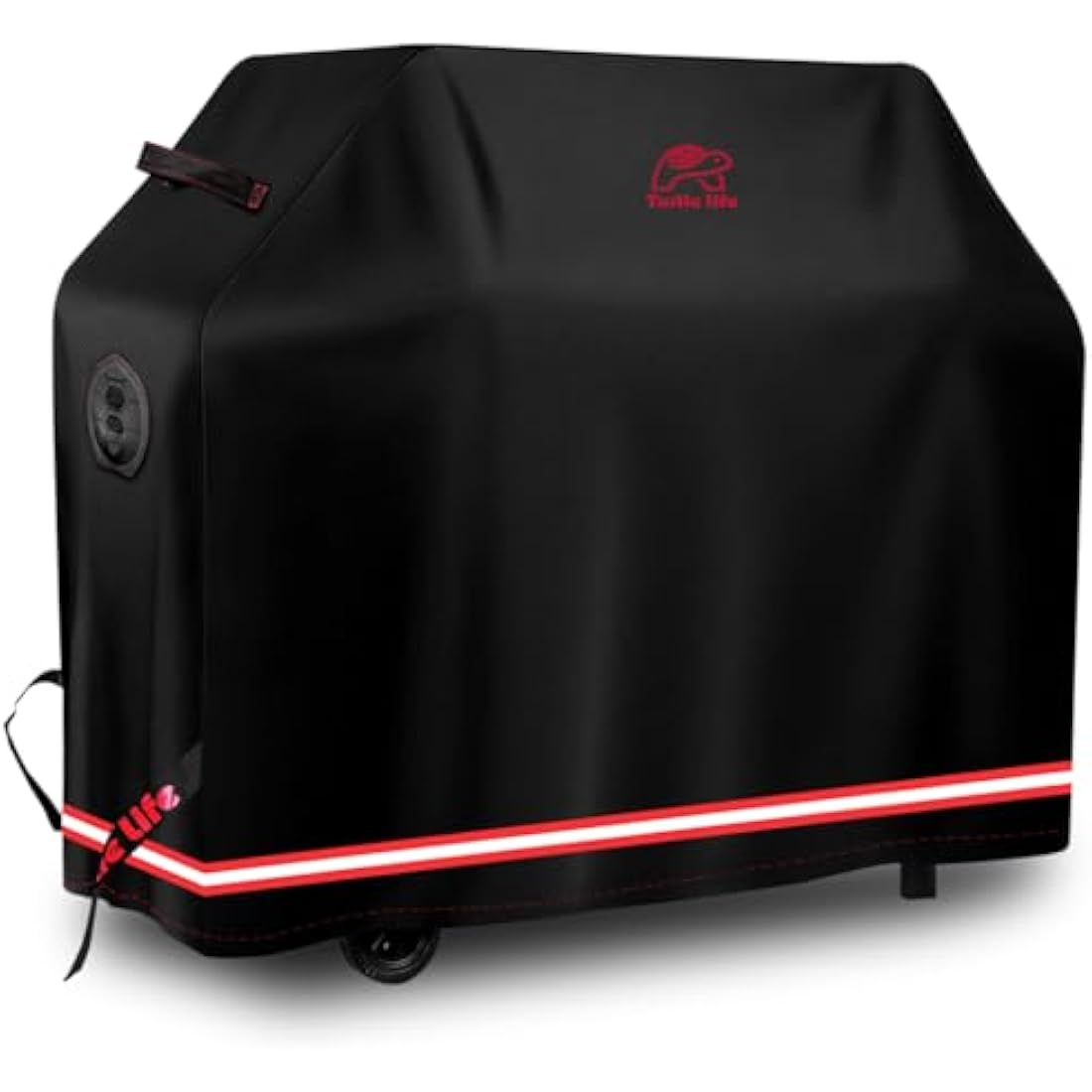 Turtle Life BBQ Grill Cover, 54 Inch Heavy Duty Waterproof 3-4 Burner Barbecue Gas Grill Covers for Weber Spirit Char-Broil Performance and Signature, No Fading Within 2 Years, Black，136x70x114cm