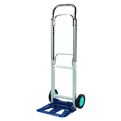 Einhell BT-HT 90 Folding Sack Truck - 90 kg Capacity Aluminium Framed Folding Trolley On Wheels - Folding Hand Truck With Extendable Handle, Multicolor