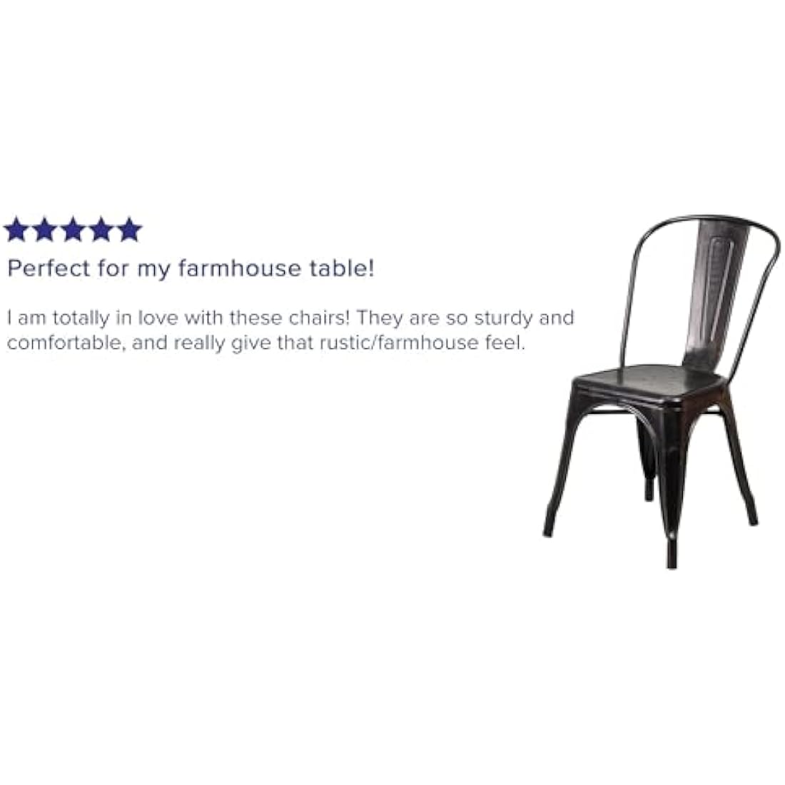 Flash Furniture Luke Commercial Grade 4 Pack Black-Antique Gold Metal Indoor-Outdoor Stackable Chair