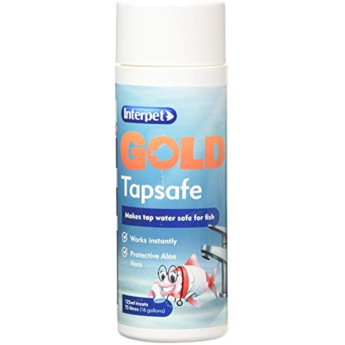 Interpet Gold Tapsafe for Goldfish Bowls, Fish Tanks, Aquariums, makes tapwater safe, 125ml