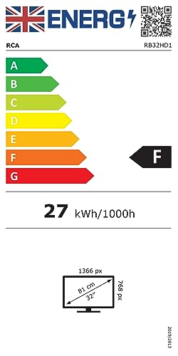 RCA RB24H2CU 24" inchFreeview HD TV DVB-T2/C/S2 Dolby Digital Audio, LED Backlighting Display, HDMI VGA PC SCART USB Travel Small TV for Motorhome and Campervan,Caravans,12 Volt