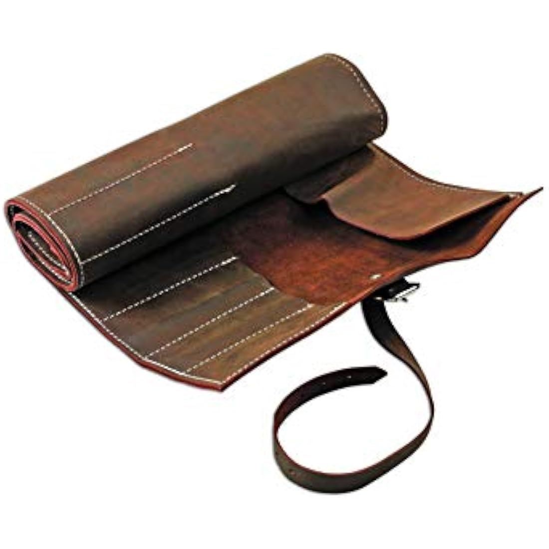 Gunson 77168 Leather Tool Roll Antique Finish 15 Pockets , Brown