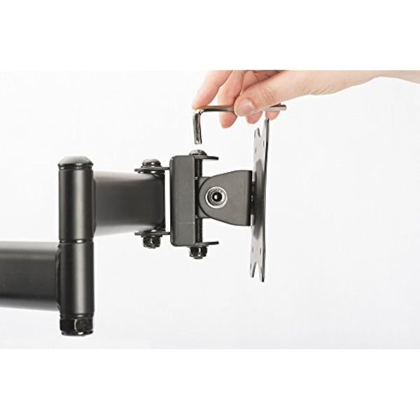 DIGITUS Monitor Bracket - Table Clamp - 2 Monitors - Up to 27 Inches - Up to 2x 8 kg - VESA 75x75, 100x100 - Black