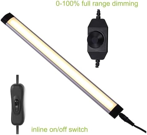 AIBOO Under Cabinet Lights Kit LED Rigid Bar with Dial Dimmer Switch for Kitchen Cupboard Closet Lighting (2700K Warm White, 8 Panels)