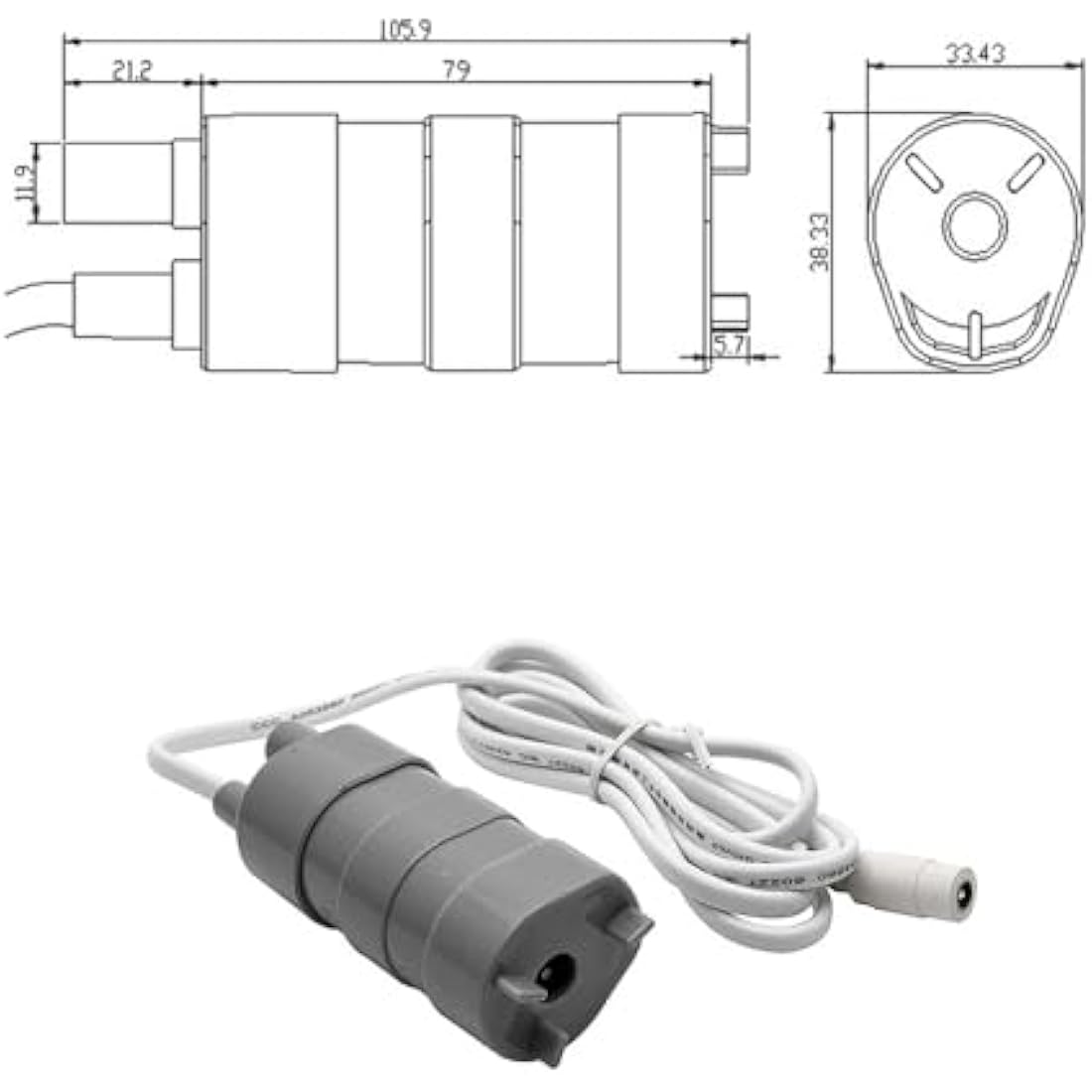 12v Submersible Water Pump, MACHSWON Whale Pump High Flow Water Pump Submersible Pump for Camper Caravan Motorhome