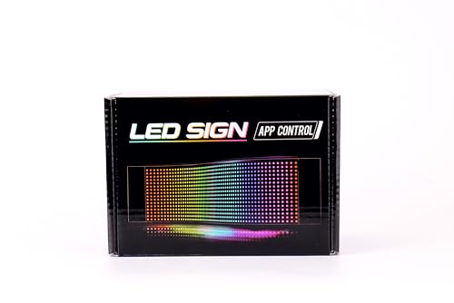 Qnoavve Bluetooth App Control LED Sign, 14.6"x3.6" Devil Eyes Car Lights, Flexible USB 5V LED Car Sign, Programmable Customizable Display Panel, Scrolling Message Board for Store Bar Hotel Party