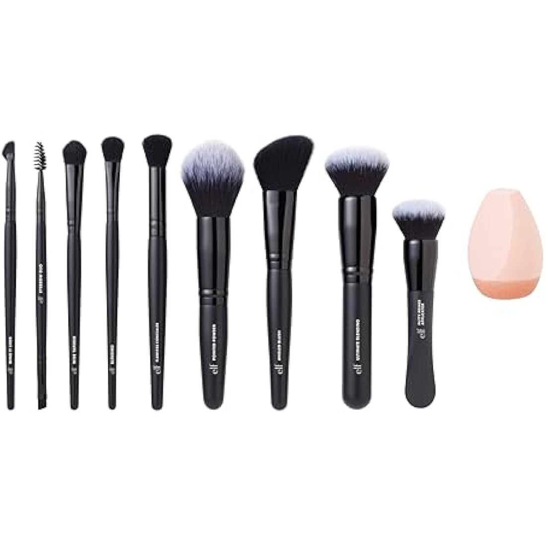 e.l.f. Ten Out Of Ten Brush Set, 10 Piece Brush Kit, Brushes For Face Makeup, Eyes, Brows & More, Made With Synthetic Bristles, Vegan & Cruelty-Free