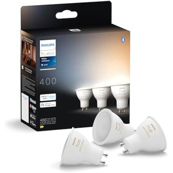 Philips Hue GU10 – Smart Spotlight – (3-Pack) White Ambiance