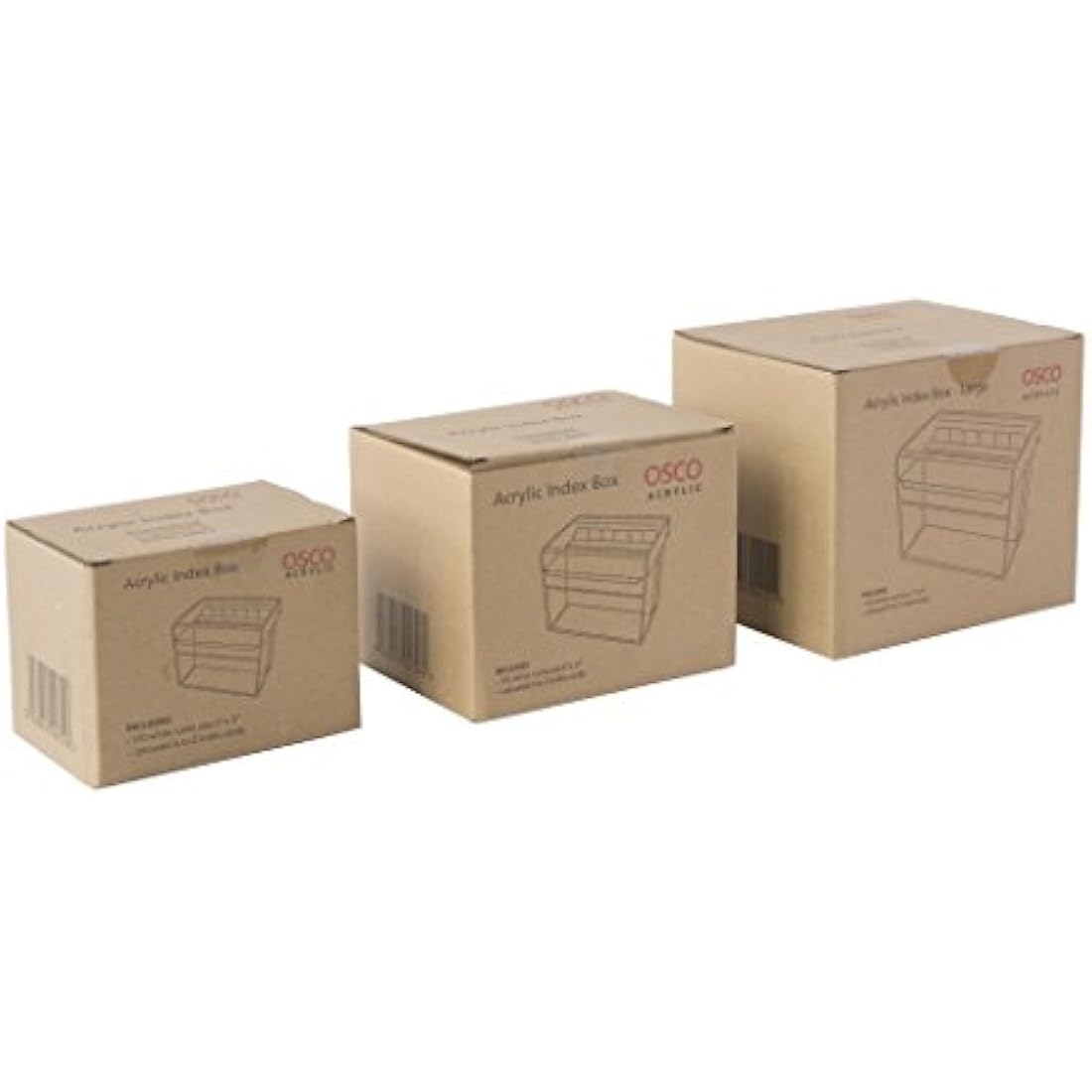 OSCO Clear Acrylic Index Box | Large | A to Z Divider Tabs | 100 Lined Note Sheets Included (7" X 5") | Ruled Revision Flash Cards | Recipe Notes | Office Contact Filing | Fits 177 x 127 mm Docs